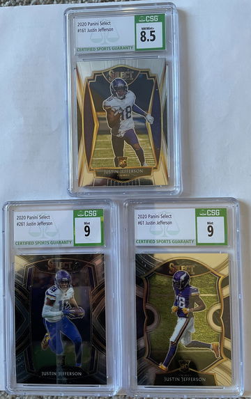 2020 Select Justin Jefferson 3 card lot