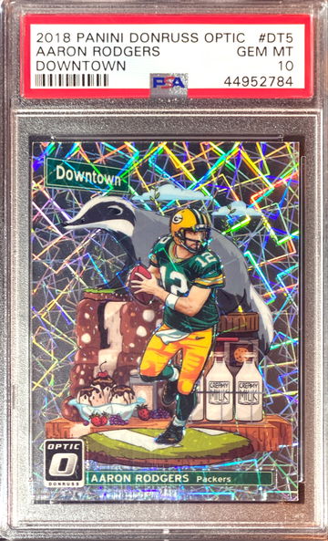 Aaron Rodgers 2018 Panini Donruss Optic Downtown #DT5 PSA 10