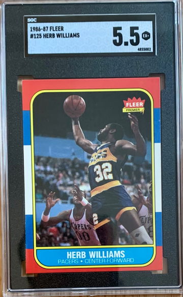 1986-87 Fleer Basketball Card #125 - Herb Williams - Graded SGC 5.5 EX+ 🏀