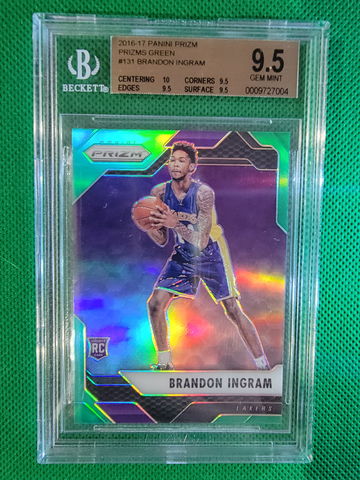 2016 Prizm Green Holo Brandon Ingram QUAD BGS 9.5 w/ Sub 10 Centering 