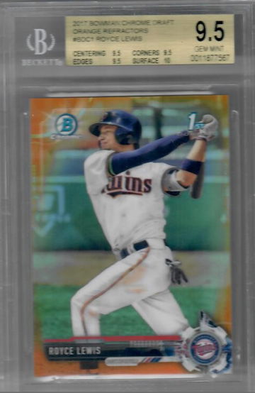 Royce Lewis 2017 Bowman Chrome Orange Refractor 23/25