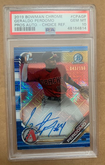 2019 bowman Geraldo perdomo choice refractor psa 10