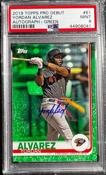 2019 Topps Pro Debut Yordan Alvarez Auto Green PSA 9