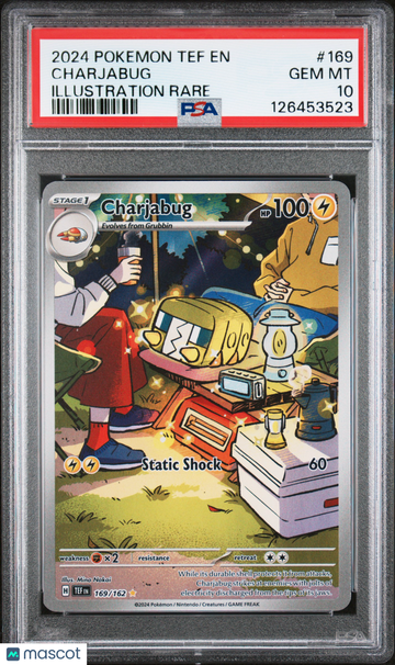2024 Pokemon Tef EN-Temporal Forces Charjabug Illustration Rare PSA 10 #169