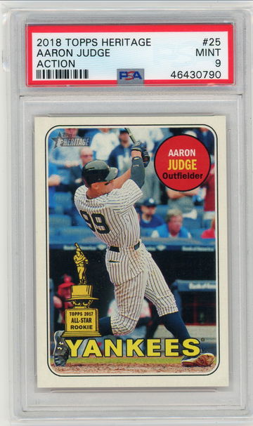 2018 Topps Heritage Aaron Judge Action PSA 9