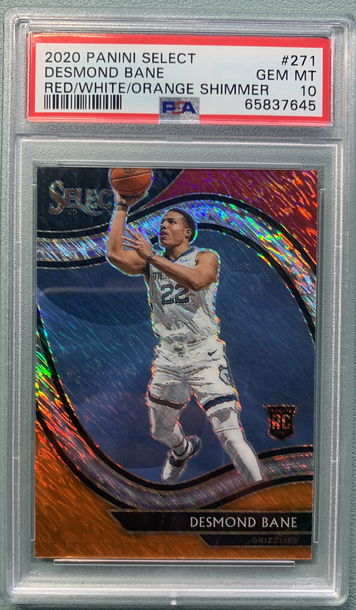 2020-21 Select Desmond Bane Red White Orange Shimmer Courtside Prizm RC