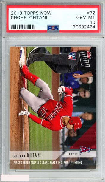 2018 TOPPS NOW SHOHEI OHTANI #72 ROOKIE RC ANGELS PSA 10 GEM MT