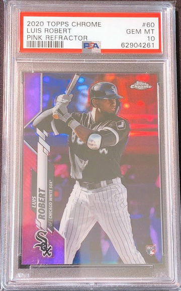Luis Robert 2020 Topps Chrome Pink Refractor #60 Rookie RC PSA 10 Gem Mint