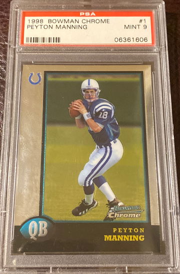 Peyton Manning Bowman Chrome 1998 PSA 9
