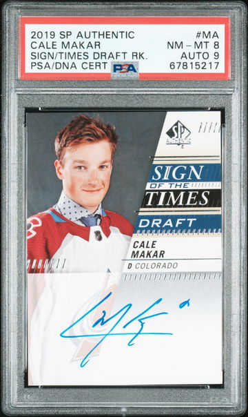 1:1,933 Packs SSP 2019 SP Authentic Sign of the Times Draft Rookies MA Cale Makar PSA Graded