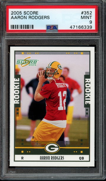 2005 Score #352 Aaron Rodgers PSA 9 Mint