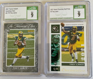 2021 Chronicles and Incoming Class Trey Lance 2 card lot