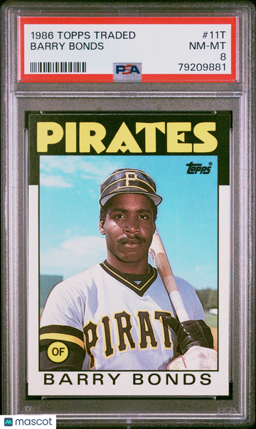 1986 Topps Traded Barry Bonds #11T PSA 8