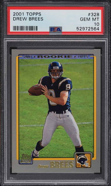 2001 Topps Drew Brees #328 RC Rookie PSA 10 Gem Mint