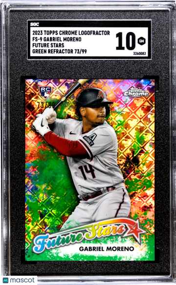 2023 Topps Chrome Logofractor Gabriel Moreno #FS-9 Future Stars Green Refractor SGC 10