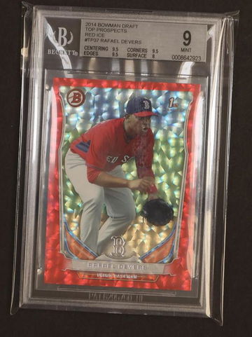 2014 Bowman Draft Top Prospects Red Ice Rafael Devers #TP-37 /150 BGS 9