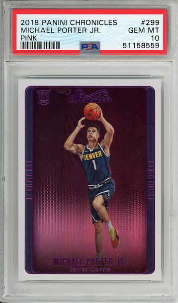 Michael Porter Jr. 2018-19 Panini Chronicles Studio #299 Pink PSA 10 Gem Mint Rookie RC! 8559