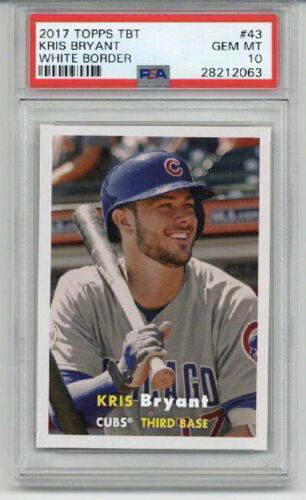 2017 TOPPS THROWBACK THURSDAY #43 KRIS BRYANT BASEBALL CARD CHICAGO CUBS PSA 10