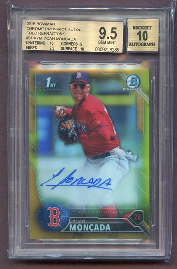 YOAN MONCADA 2016 BOWMAN CHROME /50 Gold Refractor Auto Autograph BGS 9.5 