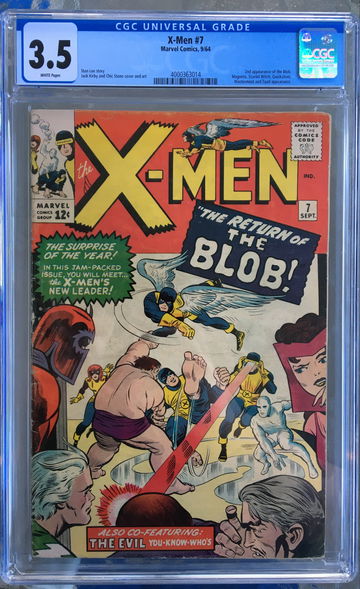 X-Men #7 (1964) CGC 3.5 -- White p; 2nd Blob (Fred Dukes); Stan Lee & Jack Kirby