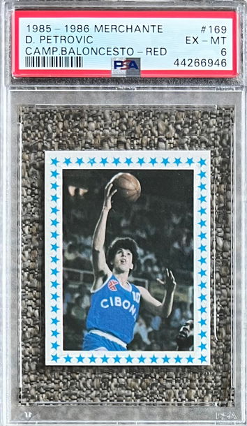 1985-86 Merchante Camp. Baloncesto Red #169 Drazen Petrovic PSA 6 Pop 7