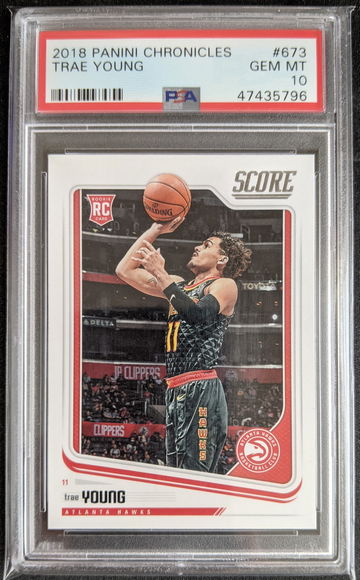 2018-19 Chronicles Trae Young Score #673 PSA 10
