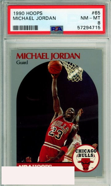 1990 HOOPS MICHAEL JORDAN #65 HOF CHICAGO BULLS PSA NM-MT 8