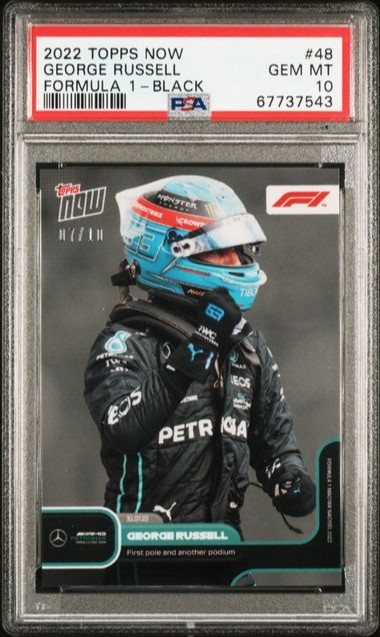 George Russell 2022 Topps Now First Pole PSA 10 Black /10