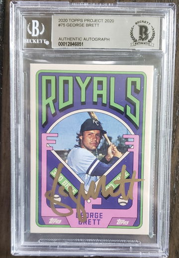 George Brett autographed rookie card reprint by artist Grotest