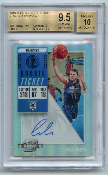 LUKA DONCIC 2018 Panini Contenders Optic PRIZM Rookie Refractor #128 BGS 9.5