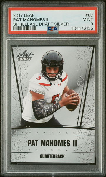 2017 Leaf Special Release Draft Silver Pat Mahomes II #07 PSA 9