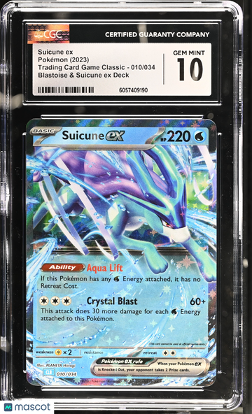 2023 Pokemon Trading Card Game Classic Suicune ex Holo CGC 10 #010/034