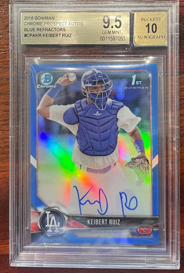 Keibert Ruiz 2018 Bowman chrome Refractor blue  Rc rookie auto autograph # bgs 9.5 10
