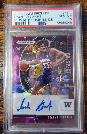 2020 Panini Prizm DP #PAIS RC Isaiah Stewart Purple Ice #/99 PSA 10 GEM-MINT