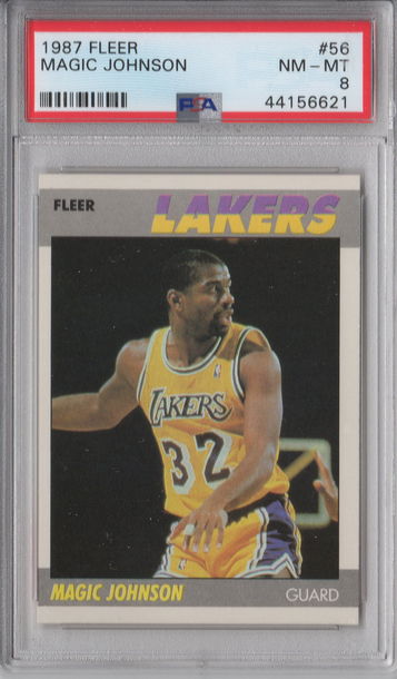 1987 Fleer Magic Johnson PSA 8