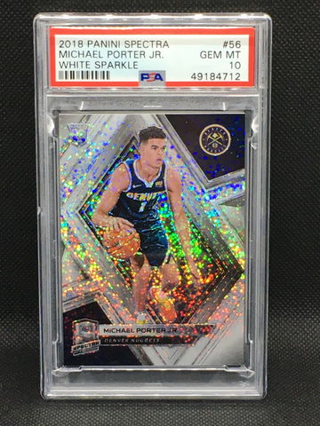 2018-19 Michael Porter Jr Panini Spectra White Sparkle Rookie PSA 10 (Pop 3, Case Hit)