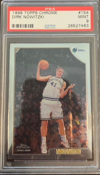 1998 Topps Chrome Dirk Nowitzki RC PSA 9