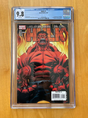 Hulk #1 CGC 9.8 White Pages. 2008 1st Red Hulk MCU