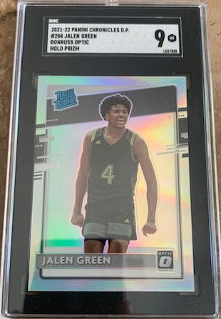 2021-22 Panini Chronicles Draft Pics Donruss Optic Silver Holo Prizm - Jalen Green RC - SGC 9 Mint MT