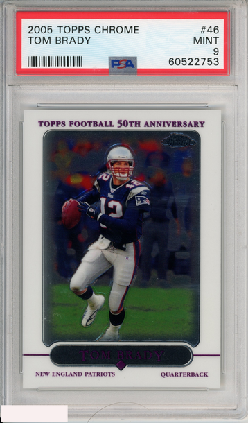 2005 TOPPS CHROME TOM BRADY #46 NEW ENGLAND PATRIOTS PSA 9 MINT
