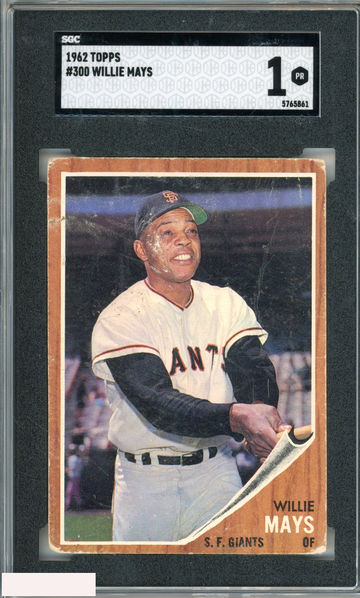 1962 TOPPS WILLIE MAYS #300 GIANTS HOF SGC 1 PR