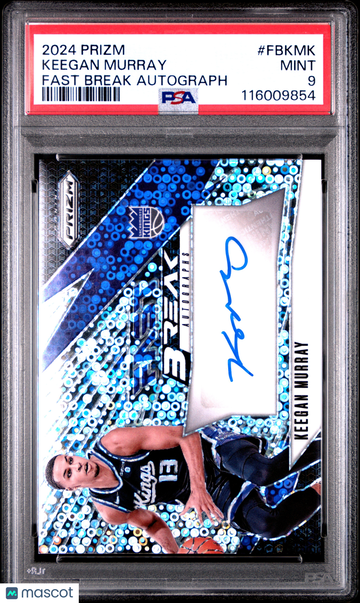 2024 Panini Prizm Fast Break Autographs Keegan Murray #FBKMK PSA 9