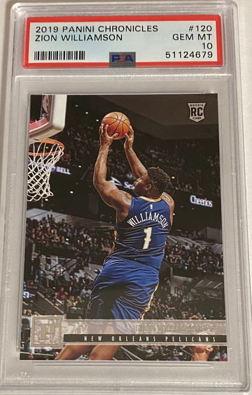 2019 chronicles #120 dunk Zion Williamson psa 10 gem mint RC rookie