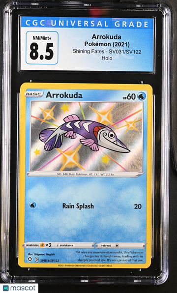2021 Pokémon Shining Fates Arrokuda Shiny Vault CGC 8.5 #SV031/SV122