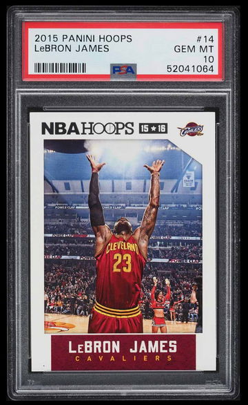 2015 Panini Hoops LeBron James Chalk Toss #14 PSA 10 GEM MINT
