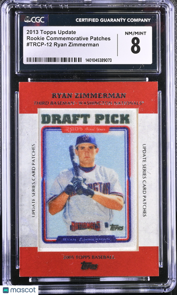 2013 Topps Update Ryan Zimmerman #TRCP-12 Rookie Commemorative Patch Rookie Commemorative Patches CGC 8