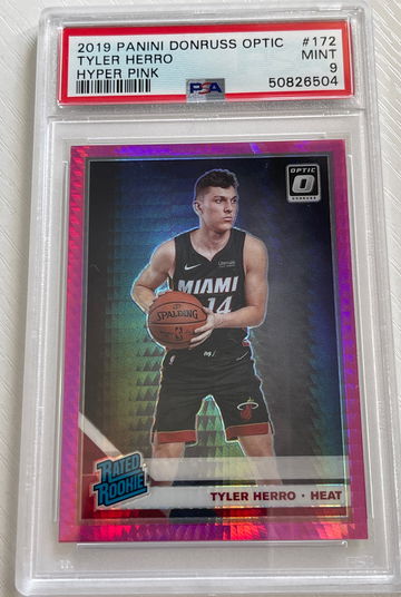 2019 Panini Donruss Optic Tyler Herro Hyper Pink RC PSA 9