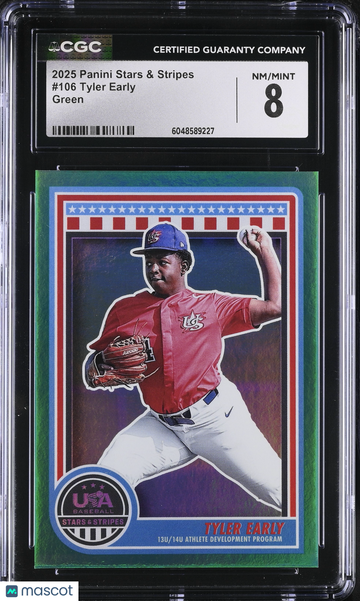 2025 Panini Stars & Stripes Tyler Early #106 Green CGC 8