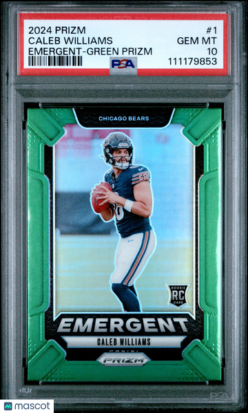 2024 Panini Prizm Emergent Caleb Williams #1 Green PSA 10