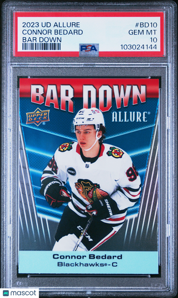 2023 Upper Deck Allure Bar Down Connor Bedard #BD10 PSA 10